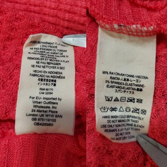 Free People Poppy Coral Ventura Thermal Long Sleeve Asymmetrical Hem Top - S - Picture 7 of 7